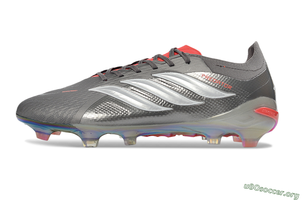 Adidas Predator 26 Elite FG Football Boots - Gray/Electric Red/Rainbow Flash 3