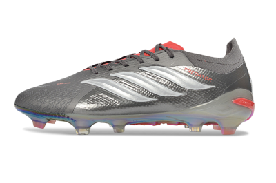 Adidas Predator 26 Elite FG Football Boots - Gray/Electric Red/Rainbow Flash