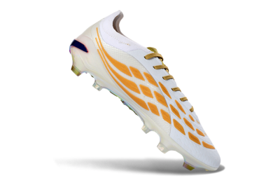 Adidas Predator 26 Elite FG Football Boots - White/Gold Reflective/Sleek Silver