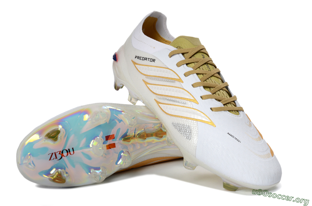 Adidas Predator 26 Elite FG Football Boots - White/Gold Reflective/Sleek Silver 0
