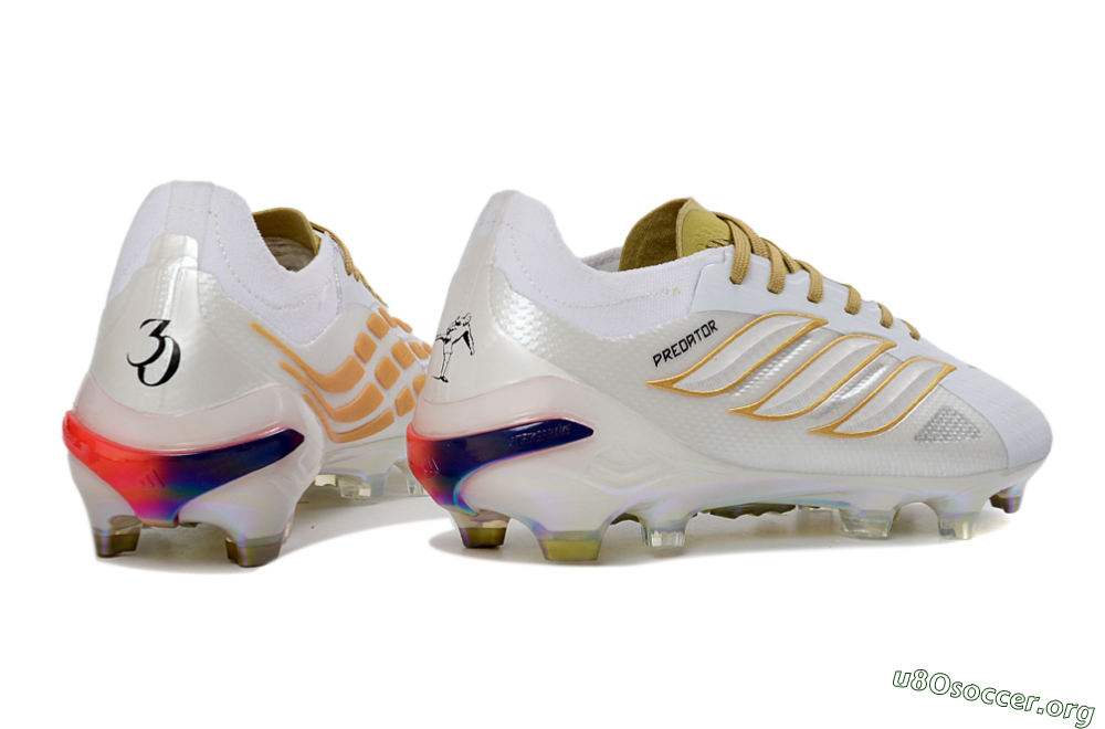 Adidas Predator 26 Elite FG Football Boots - White/Gold Reflective/Sleek Silver 6