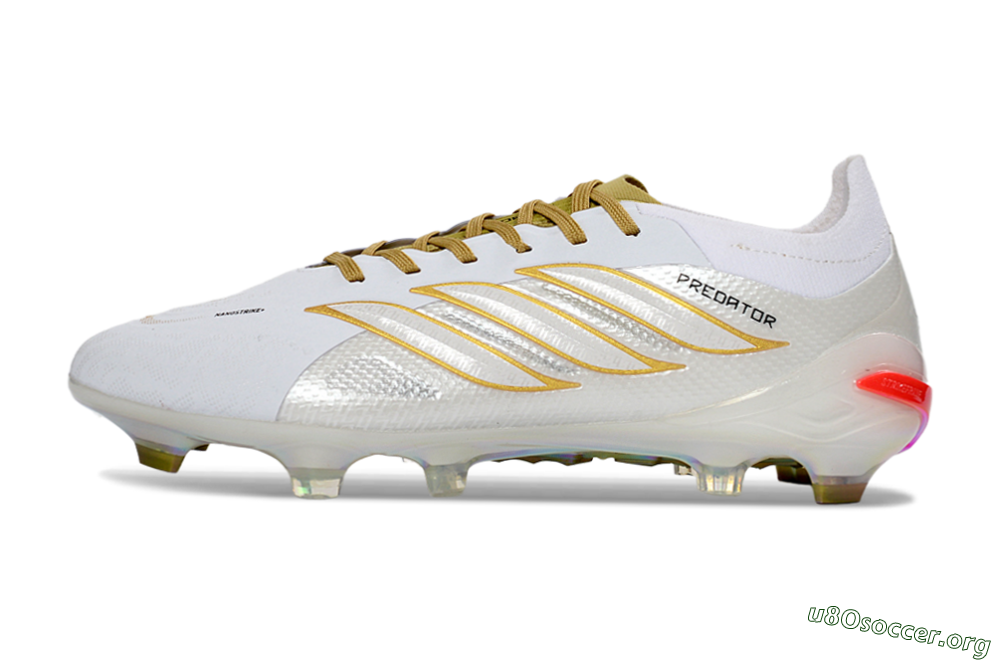 Adidas Predator 26 Elite FG Football Boots - White/Gold Reflective/Sleek Silver 3