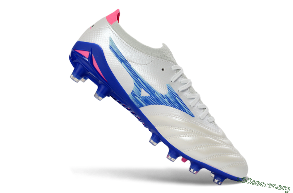 Mizuno Morelia Neo 4 FG Football Boots - White/Electric Blue/Pink Fusion 4