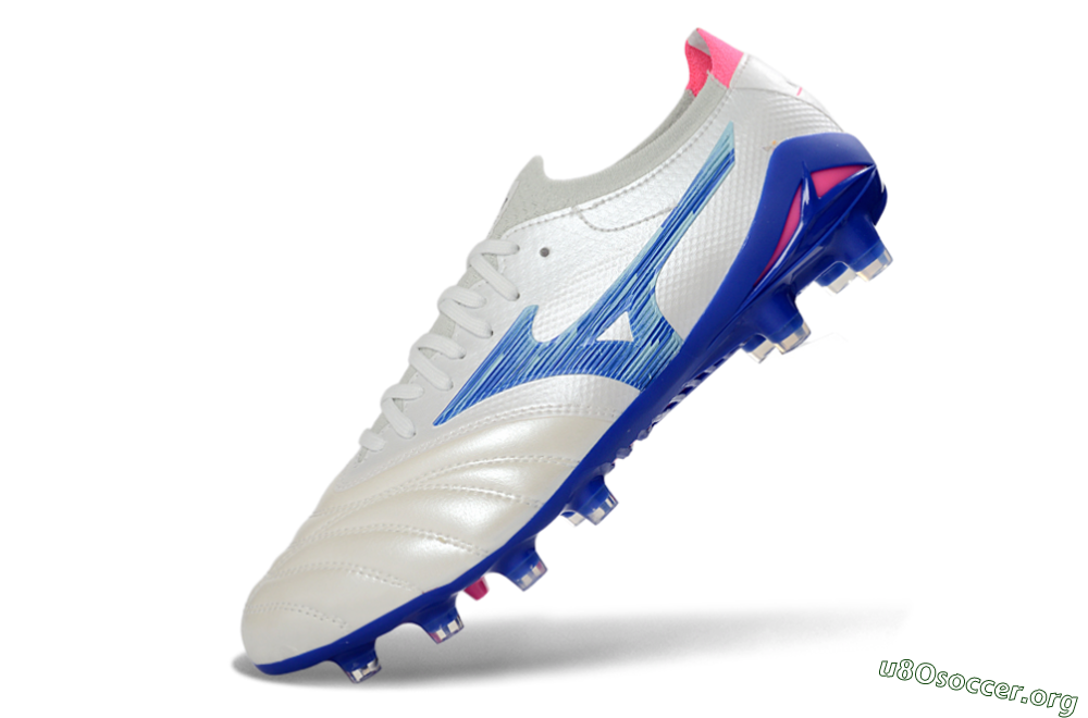 Mizuno Morelia Neo 4 FG Football Boots - White/Electric Blue/Pink Fusion 5
