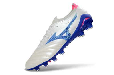 Mizuno Morelia Neo 4 FG Football Boots - White/Electric Blue/Pink Fusion