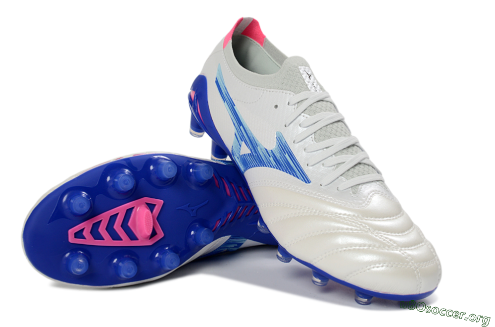 Mizuno Morelia Neo 4 FG Football Boots - White/Electric Blue/Pink Fusion 0