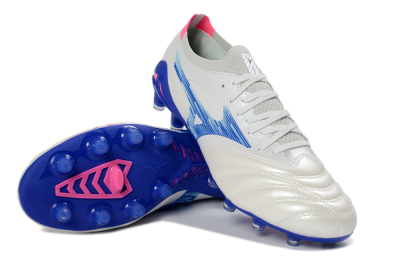 Mizuno Morelia Neo 4 FG Football Boots - White/Electric Blue/Pink Fusion
