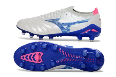 Mizuno Morelia Neo 4 FG Football Boots - White/Electric Blue/Pink Fusion