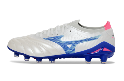 Mizuno Morelia Neo 4 FG Football Boots - White/Electric Blue/Pink Fusion