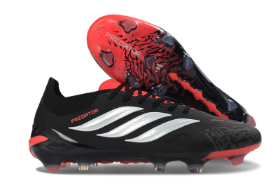 Adidas Predator 26 Elite FG Football Boots - Black/Electric Red/Metallic Silver