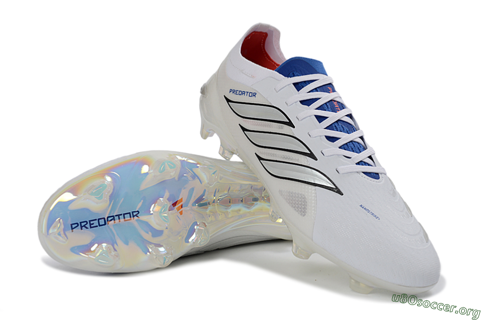 Adidas Predator 26 Elite FG Football Boots - White/Sky Blue/Black 0
