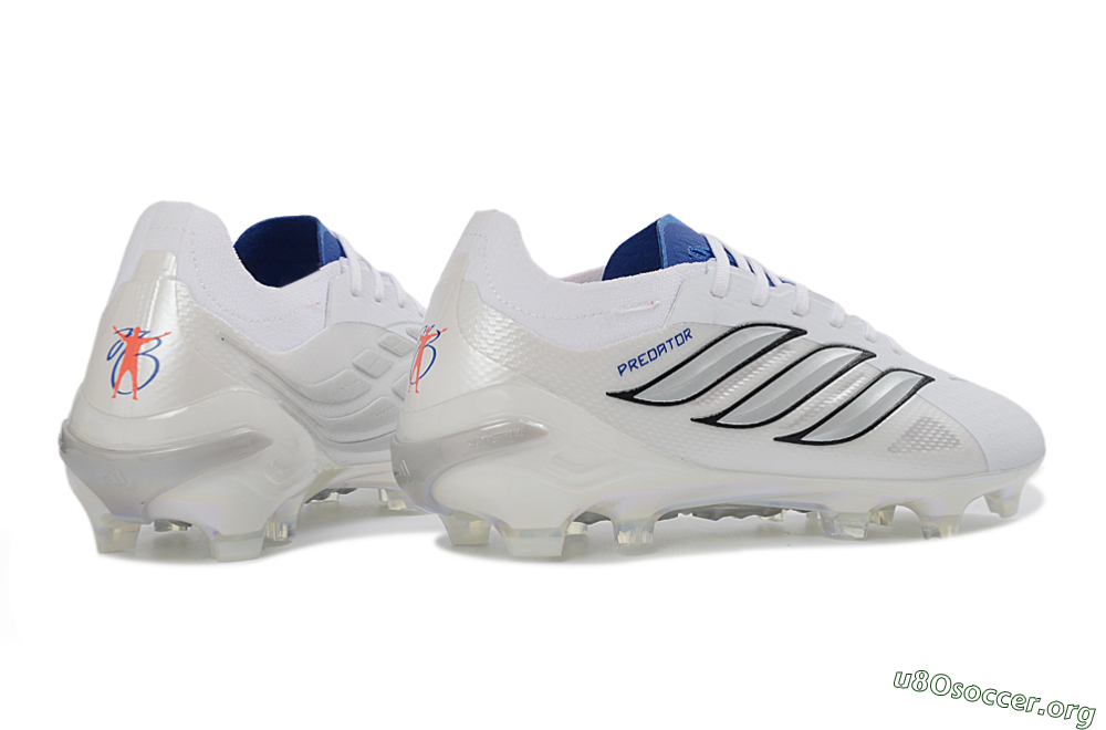 Adidas Predator 26 Elite FG Football Boots - White/Sky Blue/Black 6
