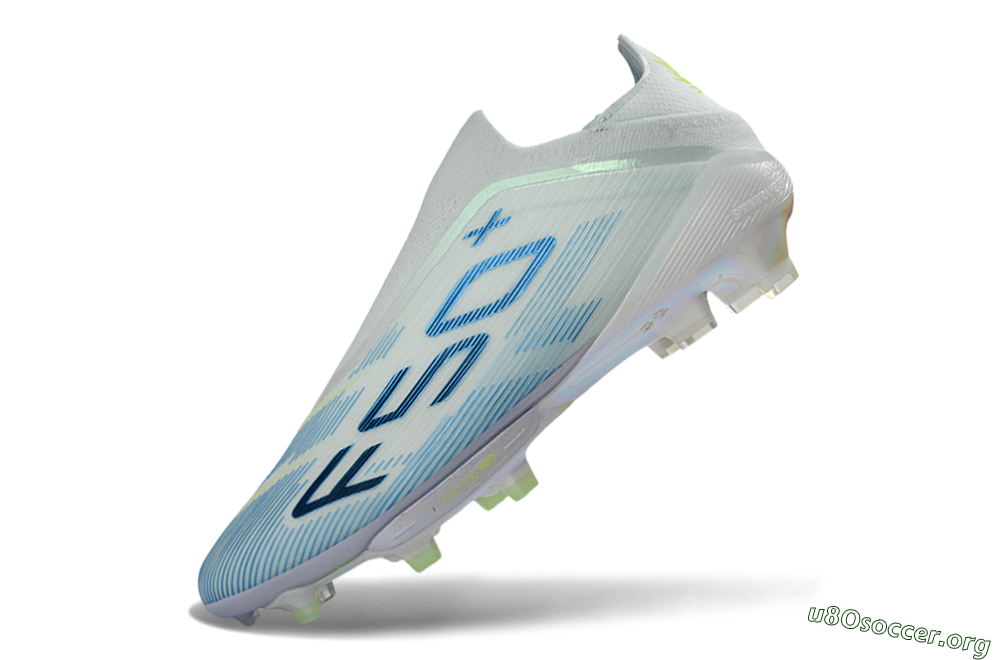 Adidas F50 Elite Lightstrike Pro Laceless FG Football Boots - Blue/Ice Blue/Neon Green 5
