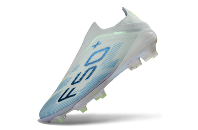 Adidas F50 Elite Lightstrike Pro Laceless FG Football Boots - Blue/Ice Blue/Neon Green
