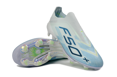 Adidas F50 Elite Lightstrike Pro Laceless FG Football Boots - Blue/Ice Blue/Neon Green