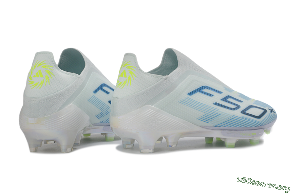 Adidas F50 Elite Lightstrike Pro Laceless FG Football Boots - Blue/Ice Blue/Neon Green 6