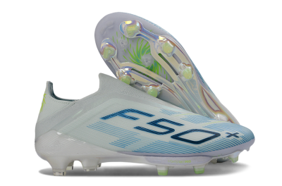 Adidas F50 Elite Lightstrike Pro Laceless FG Football Boots - Blue/Ice Blue/Neon Green