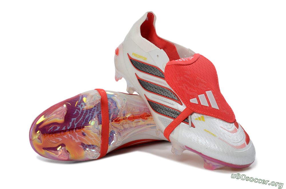 Adidas Predator 26 Elite Fold-Over Tongue FG Football Boots - White/Solar Red/Black 0