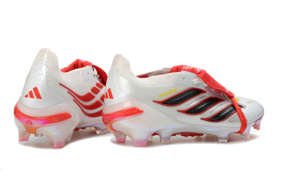 Adidas Predator 26 Elite Fold-Over Tongue FG Football Boots - White/Solar Red/Black
