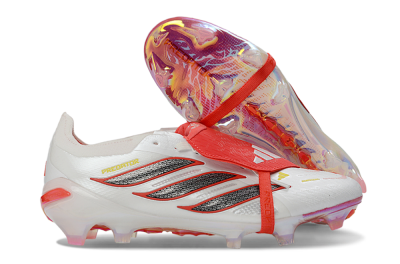 Adidas Predator 26 Elite Fold-Over Tongue FG Football Boots - White/Solar Red/Black