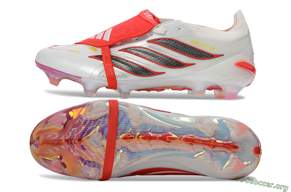 Adidas Predator 26 Elite Fold-Over Tongue FG Football Boots - White/Solar Red/Black 1