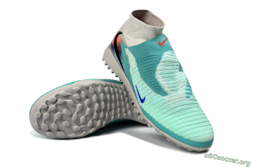Nike Phantom 6 Elite High TF Football Shoes - Aqua/Coral Burst/Able Blue 0