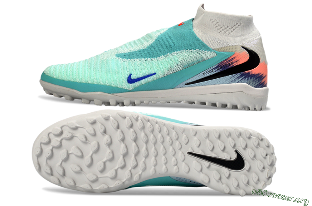 Nike Phantom 6 Elite High TF Football Shoes - Aqua/Coral Burst/Able Blue 1