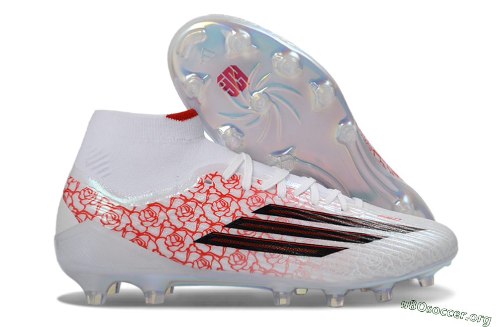Adidas F50 Elite Mid FG Football Boots - White/Crimson Rose/Sleek Black 2