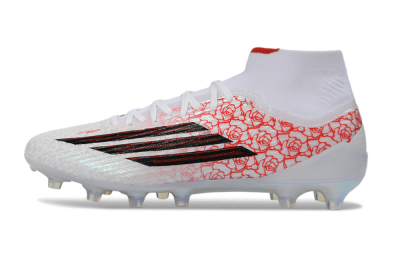 Adidas F50 Elite Mid FG Football Boots - White/Crimson Rose/Sleek Black