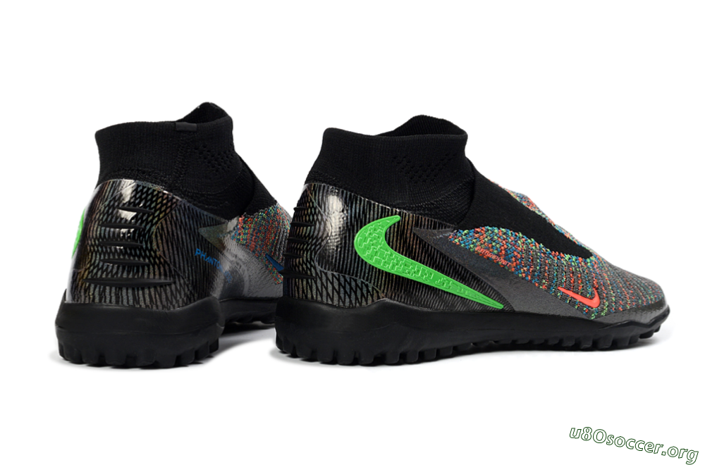 Nike Phantom 6 Elite High TF Football Shoes - Black/Electric Green/Multicolor 6