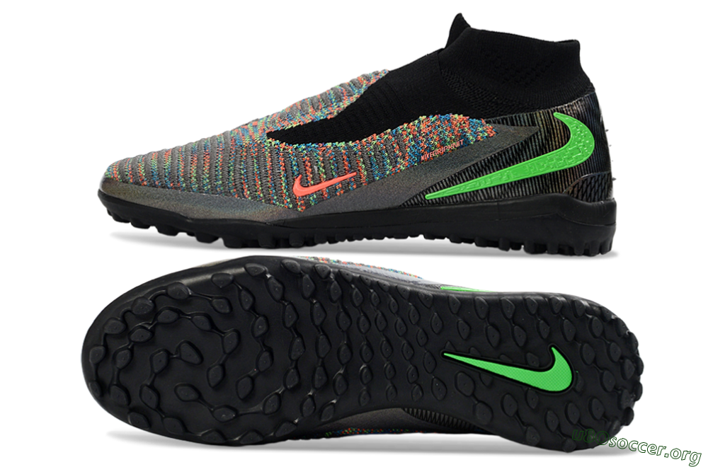 Nike Phantom 6 Elite High TF Football Shoes - Black/Electric Green/Multicolor 1