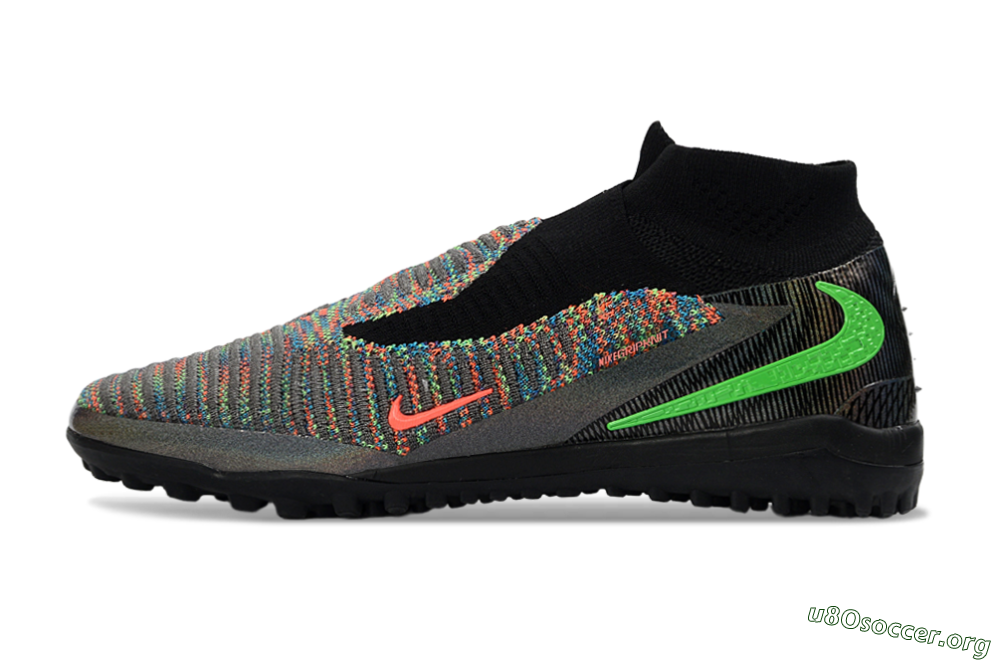 Nike Phantom 6 Elite High TF Football Shoes - Black/Electric Green/Multicolor 3