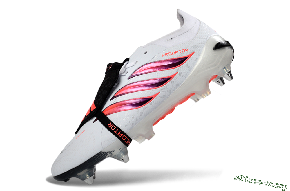 Adidas Predator 26 Elite Fold-Over Tongue FG Football Boots - White/Vivid Pink/Black 5
