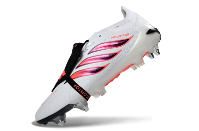 Adidas Predator 26 Elite Fold-Over Tongue FG Football Boots - White/Vivid Pink/Black
