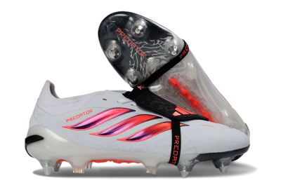 Adidas Predator 26 Elite Fold-Over Tongue FG Football Boots - White/Vivid Pink/Black