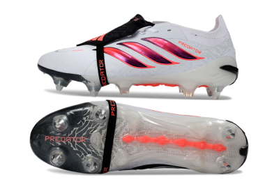 Adidas Predator 26 Elite Fold-Over Tongue FG Football Boots - White/Vivid Pink/Black