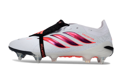 Adidas Predator 26 Elite Fold-Over Tongue FG Football Boots - White/Vivid Pink/Black