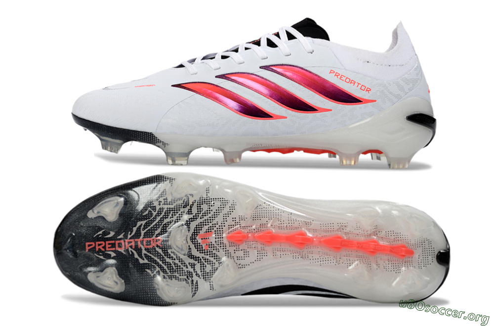 Adidas Predator 26 Elite FG Football Boots - White/Fiery Red/Black 1