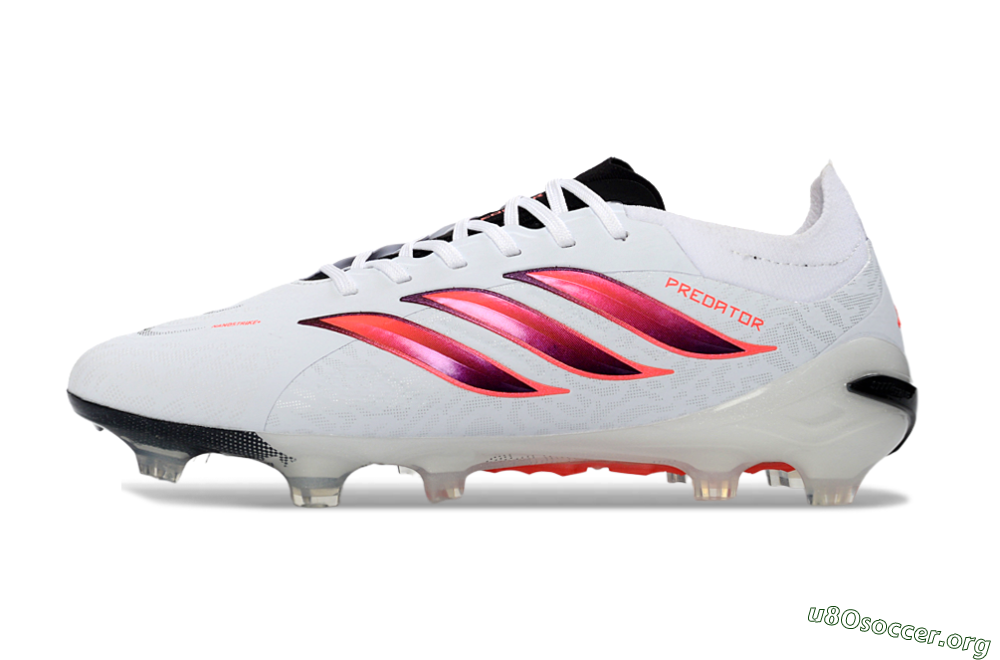 Adidas Predator 26 Elite FG Football Boots - White/Fiery Red/Black 3