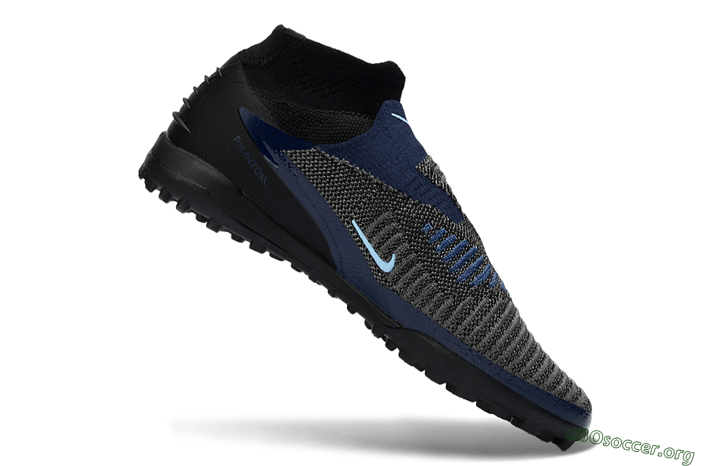 Nike Phantom 6 Elite High TF Football Shoes - Black/Navy Blue/Dark Gray 4