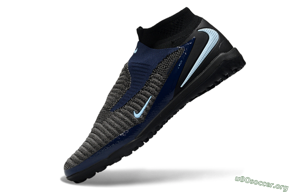 Nike Phantom 6 Elite High TF Football Shoes - Black/Navy Blue/Dark Gray 5