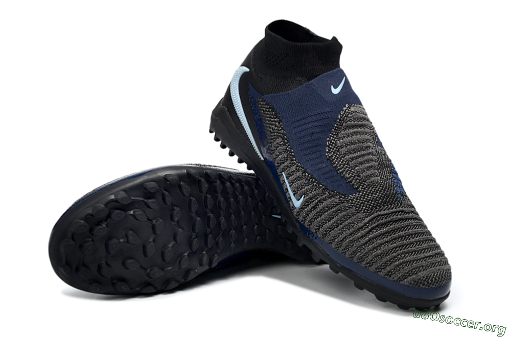 Nike Phantom 6 Elite High TF Football Shoes - Black/Navy Blue/Dark Gray 0