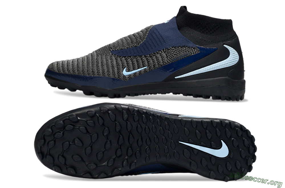 Nike Phantom 6 Elite High TF Football Shoes - Black/Navy Blue/Dark Gray 1