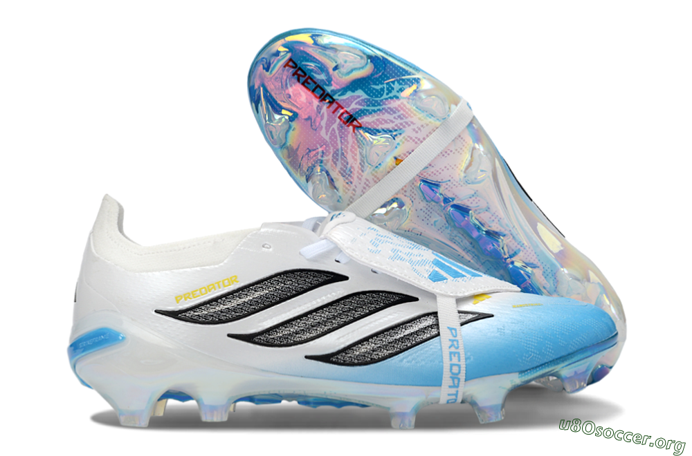 Adidas Predator 26 Elite Fold-Over Tongue FG Football Boots - Blue/Ice Blue/Frost White 2