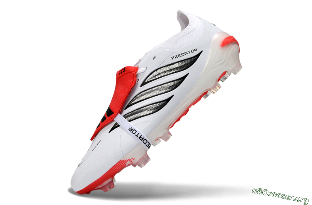 Adidas Predator 26 Elite Fold-Over Tongue FG Football Boots - White/Crimson/Black 5