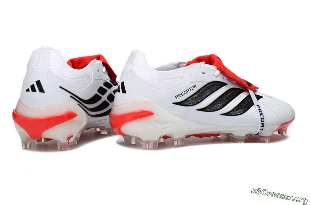 Adidas Predator 26 Elite Fold-Over Tongue FG Football Boots - White/Crimson/Black 6
