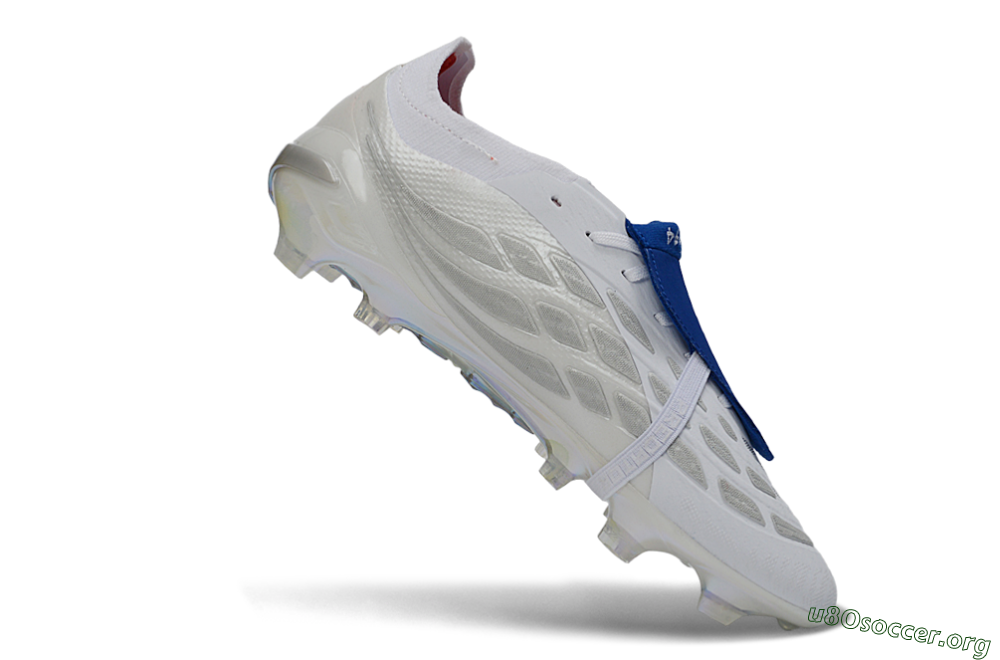 Adidas Predator 26 Elite Fold-Over Tongue FG Football Boots - White/Electric Blue/Black 4