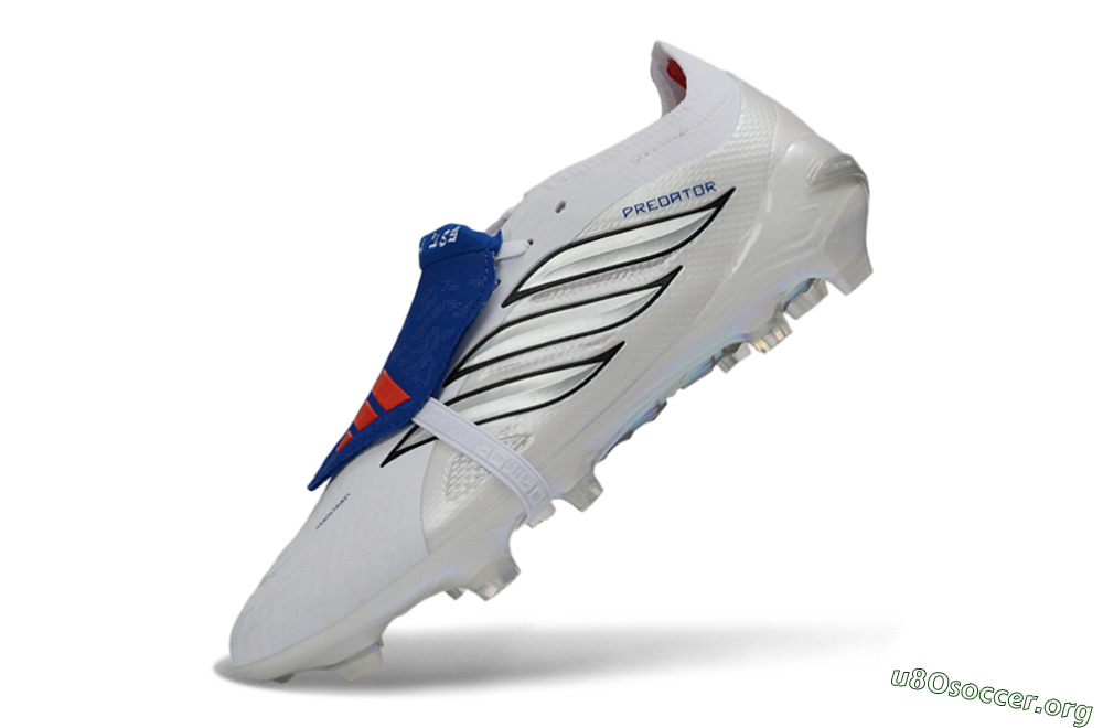 Adidas Predator 26 Elite Fold-Over Tongue FG Football Boots - White/Electric Blue/Black 5