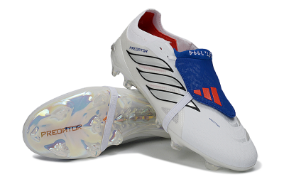 Adidas Predator 26 Elite Fold-Over Tongue FG Football Boots - White/Electric Blue/Black