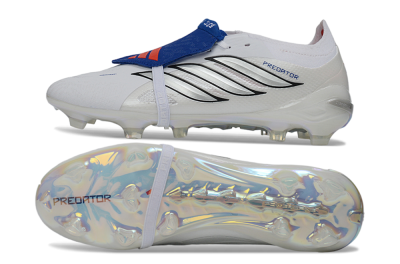 Adidas Predator 26 Elite Fold-Over Tongue FG Football Boots - White/Electric Blue/Black